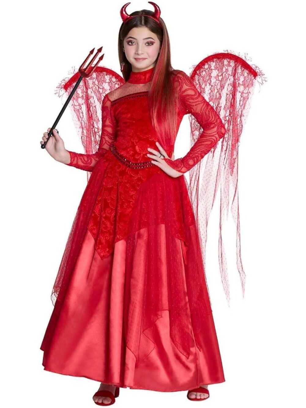 Kids Red Devil Dress Costume | Signature Collection Halloween Outfit | Princess